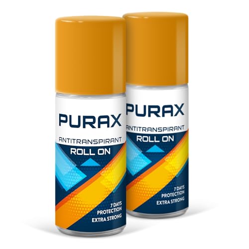 Purax Double Pack Antitranspirant Roll-On Extra Strong 50ml - 7 days protection, 2er Pack (2 x 50 ml)