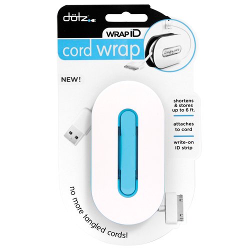 Dotz WrapID Cord Wrap for Cord and Cable Management, Blue (WID34M-CBL)