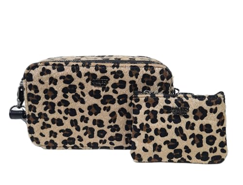 COVERI COLLECTION Bolso bandolera de piel sintética efecto animal, dimensiones 20 x 7 x 12 cm, dos compartimentos con cremallera, correa ajustable y monedero desmontable a juego, colección 0897, 3