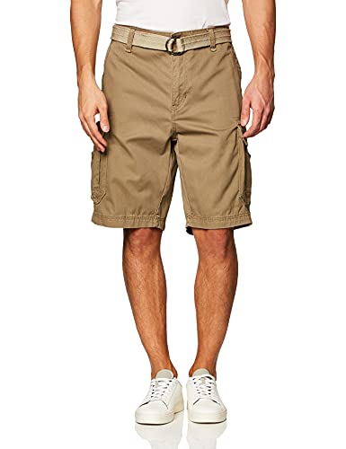 UNIONBAY Men's Survivor Belted Cargo Short-Reg and Big & Tall Sizes, Dugout, 36
