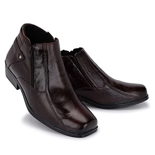 Sapato Bota Masculina Couro Legítimo Elegante (40, Marrom)