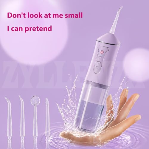 Image of Oralfree Portable Oral Irrigator Water Flosser for Teeth Cleaning, Rechargeable Cordless Dental Flosser with 3 Cleaning Modes, 220ML Water Tank, Waterproof USB Charging Oral Care Device for Adults & Kids (Multi)