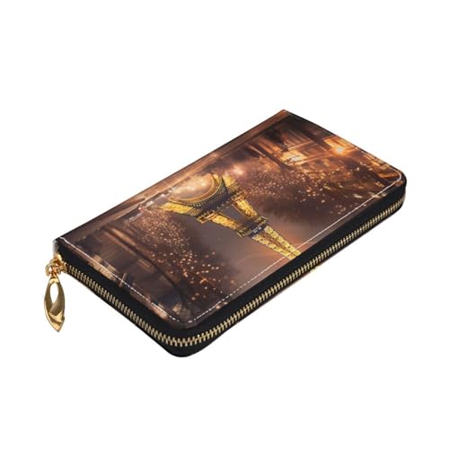 Portefeuille en cuir de qualité supérieure Eiffel avec protection RFID et zip intégral