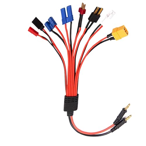 Adaptador de cargador RC Lipo 8 en 1 con conector banana de 4.0 mm para cable de batería multienchufe