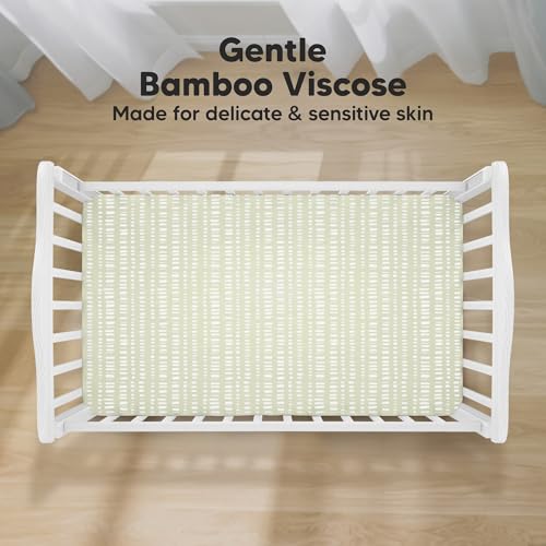 Image of KeaBabies 2-Pack Baby Crib Sheets for Boys, Girls, 52x28 Fitted (Fleur) | Viscose Derived from Bamboo, Toddler Bed Sheets Neutral, Fitted Crib Mattress Sheet for Standard Baby Bedding, Soft, Cozy