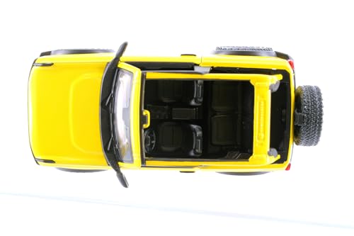 Modelo a escala 1:34 2022 Bronco Open Top amarillo miniatura 4