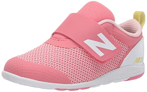 New Balance Kid's 223 V1 Sneaker, Pink/Yellow - Hook and Loop Closure, 5.5