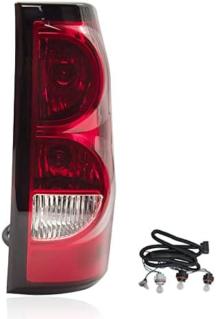 A ABIGAIL Passenger Side Tail Brake Light Assembly Rear Lamp Replacement for 2003-2006 Chevy Silverado 1500 2500 3500/2007 Silverado Classic w/Harness & Bulbs OE Style (Red)