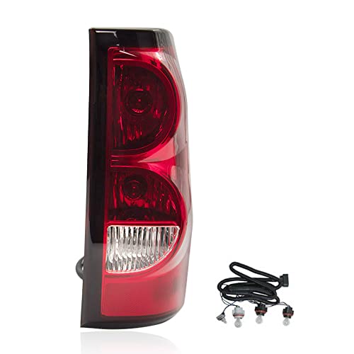 A Abigail Passenger Side Tail Brake Light Assembly Rear Lamp Replacement For 2003-2006 Chevy Silverado 1500 2500 3500/2007 Silverado Classic W/Harness & Bulbs Oe Style (Red) #TOP3