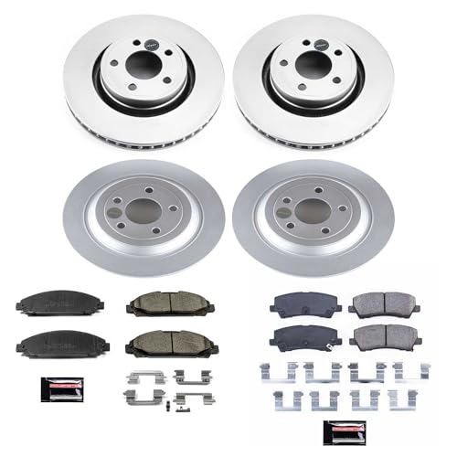 Image of PowerStop Front and Rear Brake Kit for Ford Mustang 2015-20 - Fully-Coated Disc Rotors with Z17 Ceramic Brake Pads Replacement, CRK6808