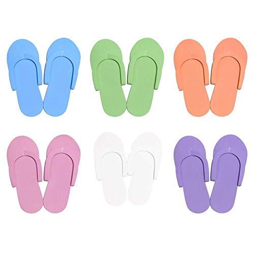 DOXMAL 5 Paar Einweg-Flip-Flops aus EVA-Schaum, verstellbare Größe, für Pediküre, Spa, Sand, Hotel, Reisen, drinnen und draußen, zufällige Farbe