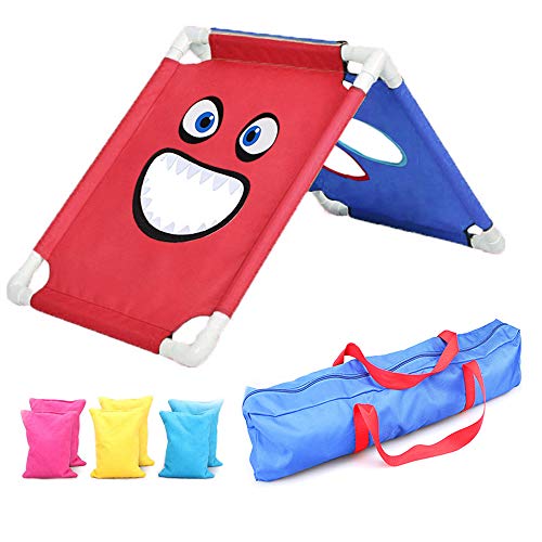 EOSAGA Cornhole Game Set Sport Sandbag Board Set Birthday Gift with 6 Bean