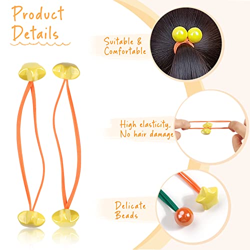 18Pcs Small Plastics Balls Hair Ties Heart Star Round Ponytail Holders For Toddler Girls Women Elastic Rubber Bands Bubble Hair Ties Beads Hair Accessories #TOP2