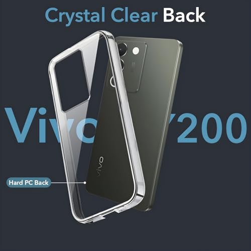 Image of Lifetime Anti-Yellow Clear Back Cover Case for Vivo Y200 (Sleek Crystal Hard Back | Shockproof Protection with Camera Protection)