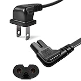 TV Power Cord Replacement 6ft Right Angled 2-Prong to L-Shaped Figure 8 C11 Power Cable for Philips...