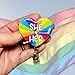 Rainbow Pronoun Badge Reel - Handmade Retractable ID Holder, Custom Nurse Badge Charm, Teacher Lanyard, Office Clip, Pride Awareness Badge Reel, Customizable