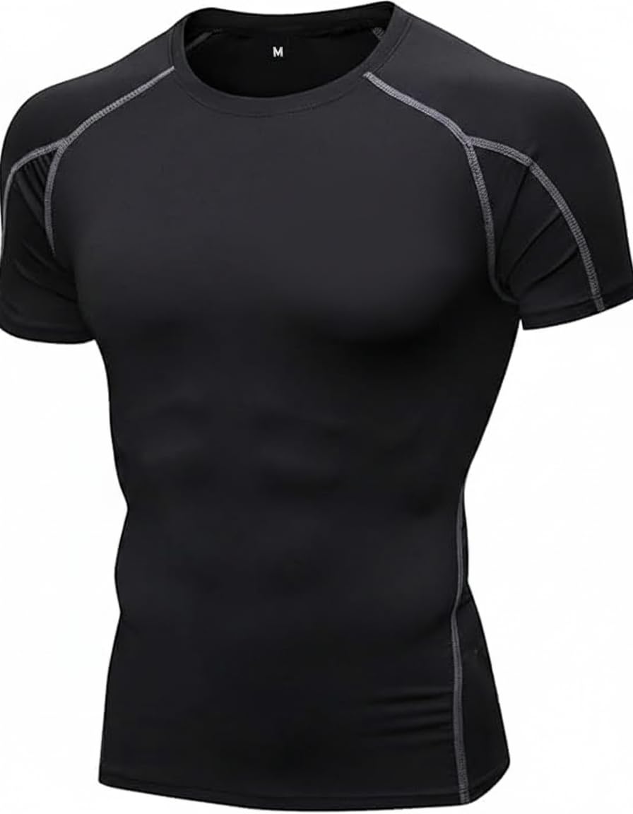 never quit Compression T Shirts for Men Active Crew Neck Tee Moisture Wicking Quick Dry Mens Workout T Shirts-picture-23