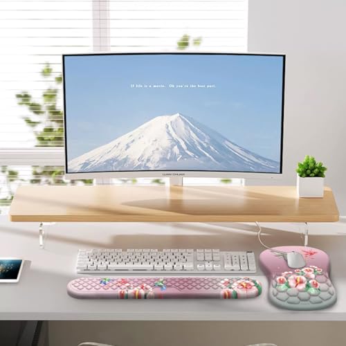 Mouse Pad Wrist Support, Laokiiy 2 in1 Keyboard Wrist Rest+ Ergonomic Mouse Pad, Non-Slip Wrist Rest for Computer Keyboard, Made Easy Typing & Relieve Wrist Pain(Bird Pink) — view 6