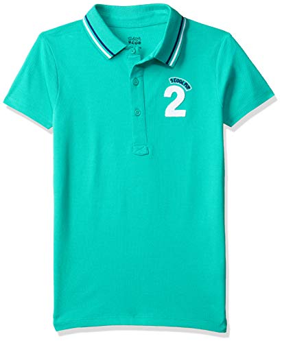 Image of miniklub Boys Green Printed Polo Collar T-Shirt