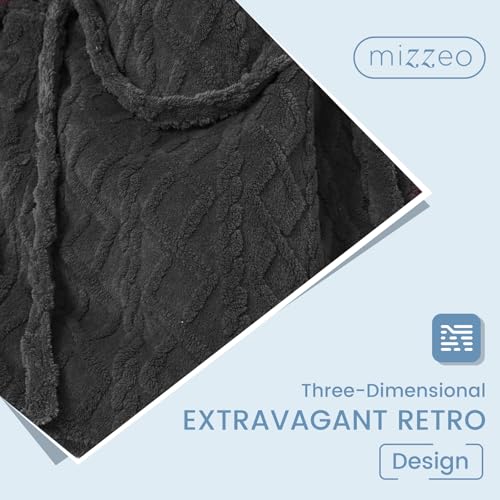 MIZZEO Microfiber Robes for Women, Cozy Soft Warm Plush Women Robe Plush Long Bathrobe3