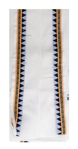Image of Handloom Pure Cotton Traditional God Towel | Gamcha /Angocha Towel | Fast Absorbing Bath Towels for Men, Women & Kids | Perfect for Everyday Use |Pack of 12 | Size 76 x 178 cm | White