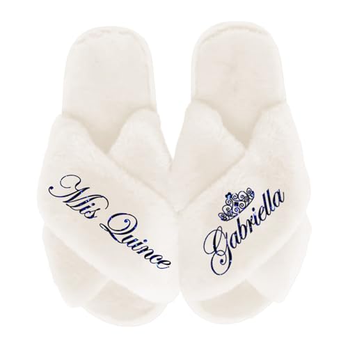 Personalized Quince Slippers for Getting Ready for Quinceanera - Mis Quince Slippers, Mama De Quince Slipper, Custom Quinceanera Gifts