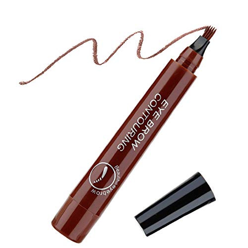 Four-pronged Eyebrow Pen for Wild& Natural Eyebrow,Waterproof Eyebrow Pencil Makeup Beginner Long Lasting Eyebrow Styling Makeup Tools(Reddish brow)