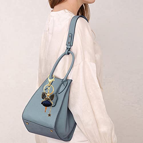 Honbay 1Pcs Rhinestone Butterfly Wing Fairy Keychain Dancing Ballet Sparkling Crystal Keyring Pendant Women Key Chain Decoration In A Box For Bag Purse Wallet Handbags Backpack #TOP5