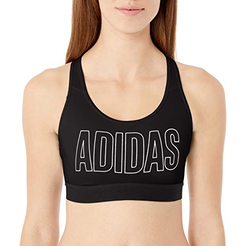 adidas Women's Don't Rest Alphaskin Sport Branded Bra Black/White Small