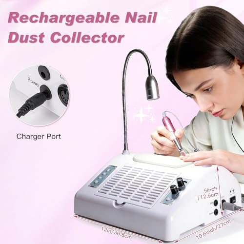 Biutee Nail Dust Collector 5 en 1 80W Máquina Profesional miniatura 5