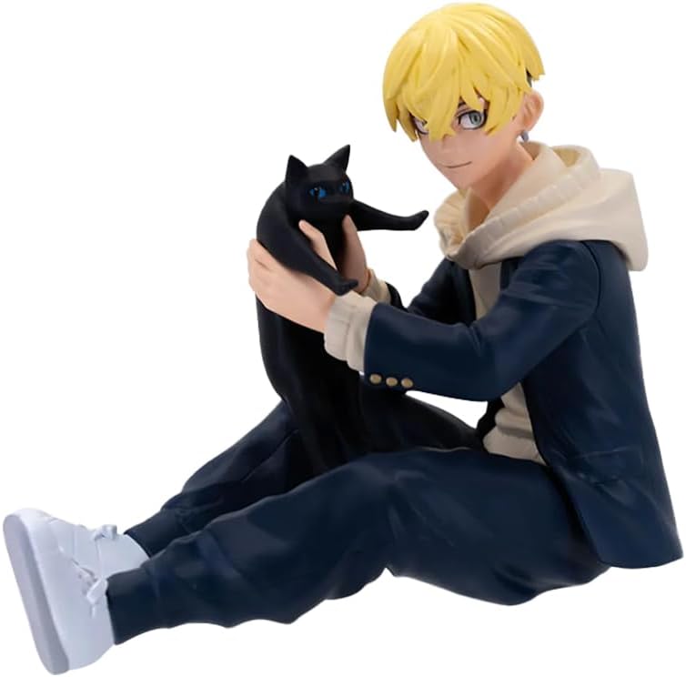 Sano Manjiro Figure Anime Figurine 14cm Sitting Pose Sano Manjiro Statue Model Sculpture Collectible Gifts for Desktop Car Dashboards Decoration