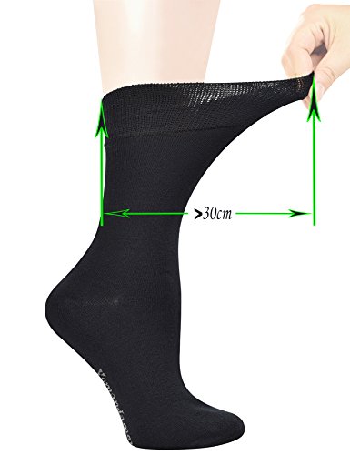 Yomandamor Women's Best Seamless Crew Dress Black Socks,5 Pairs L Size3