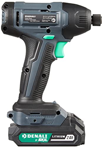 Amazon Brand - Denali By Skil 20V Cordless Impact Driver Kit With 2 X 2.0Ah Lithium Batteries And Charger, Blue #TOP2