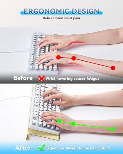 Image of Computer Keyboard Wrist Rest Stand for Desktop(Beige), Keyboard Riser | Ergonomic Acrylic Keyboard Holder, Keyboard Hand Rest, Pain Relief for Typing, Multiple Colors