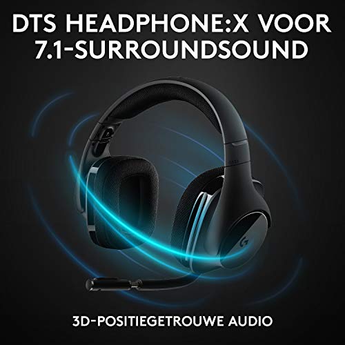Logitech G533 Draadloze Gaming Headset, 7.1 Surround sound, DTS Headphone:X, 40mm Pro-G drivers, Noise Cancelling Microfoon, 2.4GHz draadloos, Lichtgewicht, Batterijduur 15 uur, PC/Mac - Zwart - Afbeelding 3