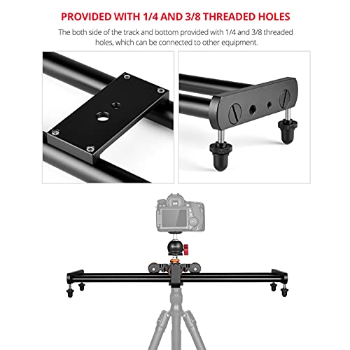 Moniss Câmera de vídeo Dolly Slider Kit com 3 rodas Auto Dolly Car 3 velocidades ajustáveis ​​+ 60 c