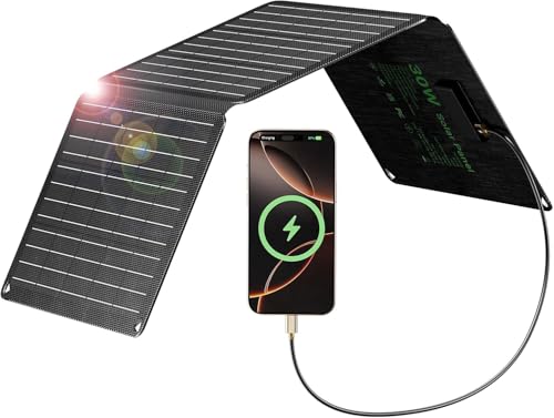 Panneau Solaire Téléphone 30W Pliable pour ne Jamais Manquer de Batterie