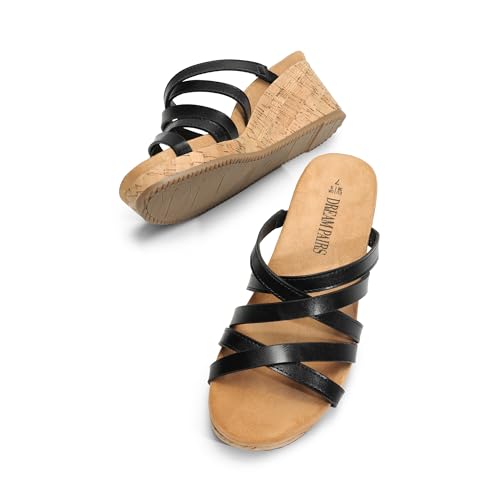 Image of DREAM PAIRS Women Platform Dressy Strappy Wedge Sandals