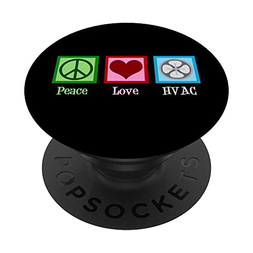 Peace Love HVAC Heating Air Conditioning Company PopSockets Swappable PopGrip