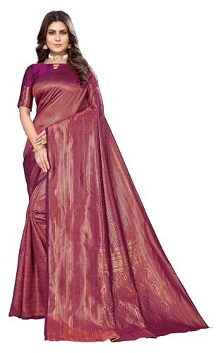 Sari indien pour femme en jacquard Banarasi traditionnel avec top