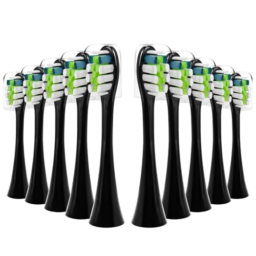 Replacement Toothbrush Heads 10 Pack Compatible with AquaSonic Black Series, Black Series Pro, Vibe...