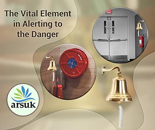 ARSUK Last Order Bell, Hanging Ship Bell - Traditional Wall Mounted Bell, Brass Bell with Durable Rope - Sleigh, Playhouse, Boat, Home Bar Pub Bells