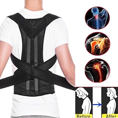 Kiboule Corretor de postura para mulheres homens cinta cifose ajustável confortável escoliose costas