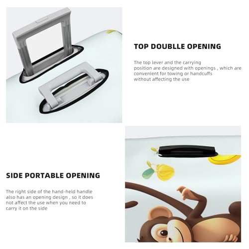 Travel Luggage Cover Monkey and banana Suitcase Protector Elastic Washable Stretch Suitcase Protector Anti-Scratch Travel Suitcase Cover Fit 18-32 Inch Luggage4