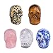 JIC Gem 5pcs Healing Crystal Quratz Hand Carved Human Skulls Pocket Statue Figurine Decor Energy Reiki Gemstones 1.5