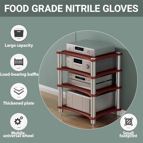 Soporte AV portátil negro de 4 niveles con patas ajustables para equipos 6