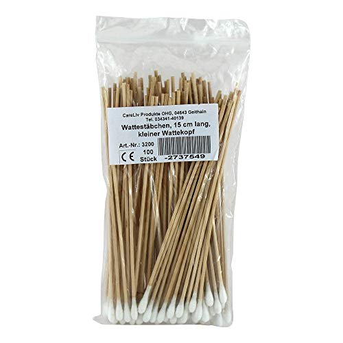 Preisvergleich Produktbild WATTESTÄBCHEN mit Wattekopf 15 cm klein 100 St