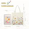 Avezano Tote Bag for Women Girls Spring Colorful Floral Canvas Tote Bag Reusable Aesthetic Canvas Tote Bags for Shopping Work Travel #3