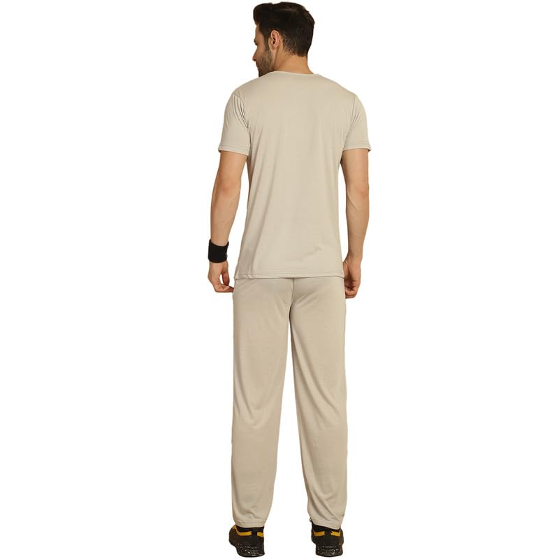Image of VIMAL JONNEY White Cotton Printed CO-ORD Set Tracksuit for Men-T PRT 23 WHT D10 WHT. 02-P