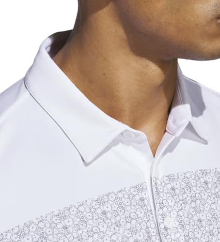 adidas Men's Stretch Short Sleeve Chest Print Golf Polo Shirt4